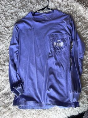 PINK by Victoria's Secret Long-Sleeve Pocket Tee in Lavender